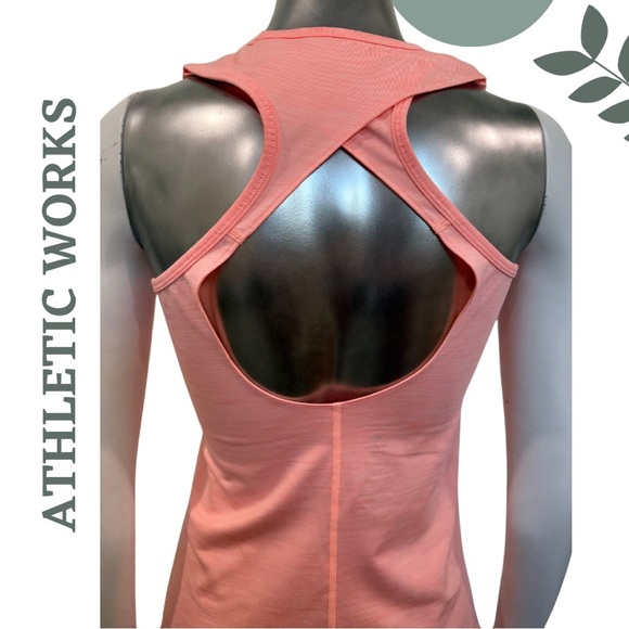 🛍️3/$40 Athletic Works Coral Racerback Maternity Tank Top Workout Active Small - Picture 5 of 6